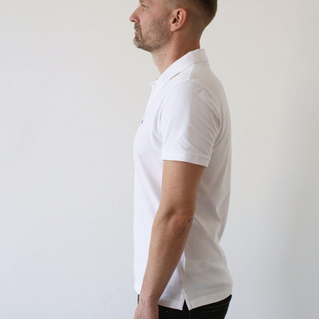 Block Polo T-Shirt - Weiß