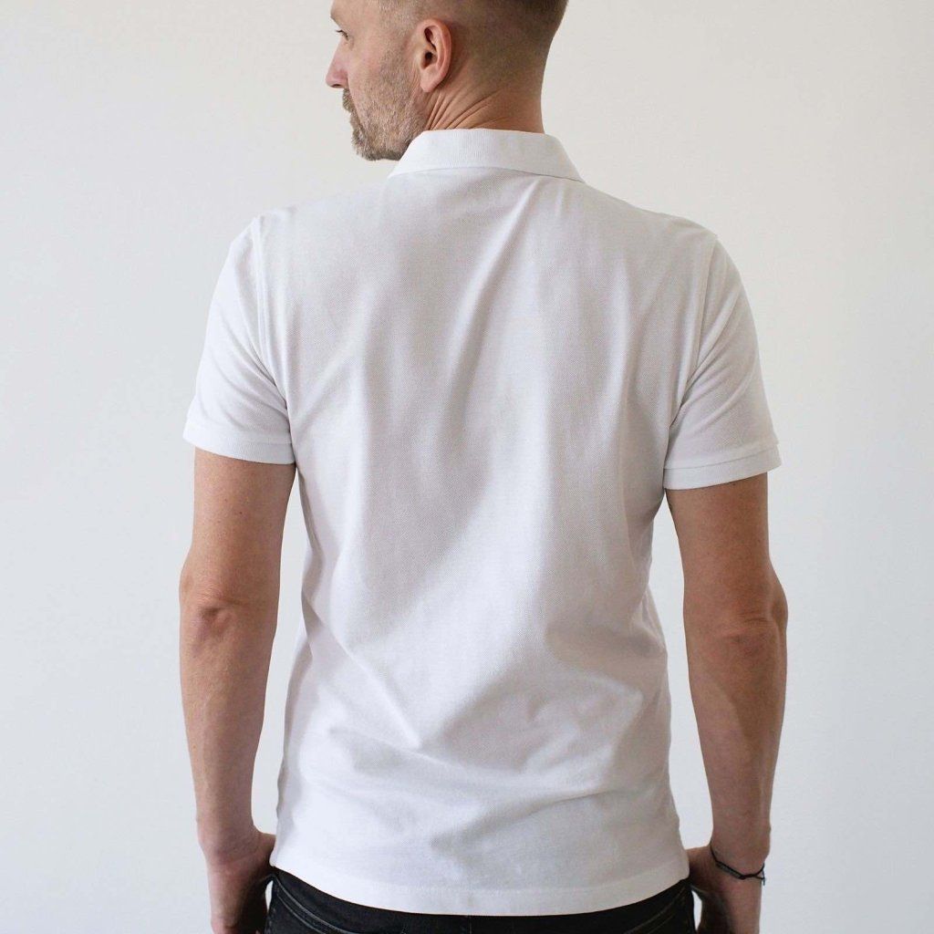 Block Polo T-Shirt - Weiß