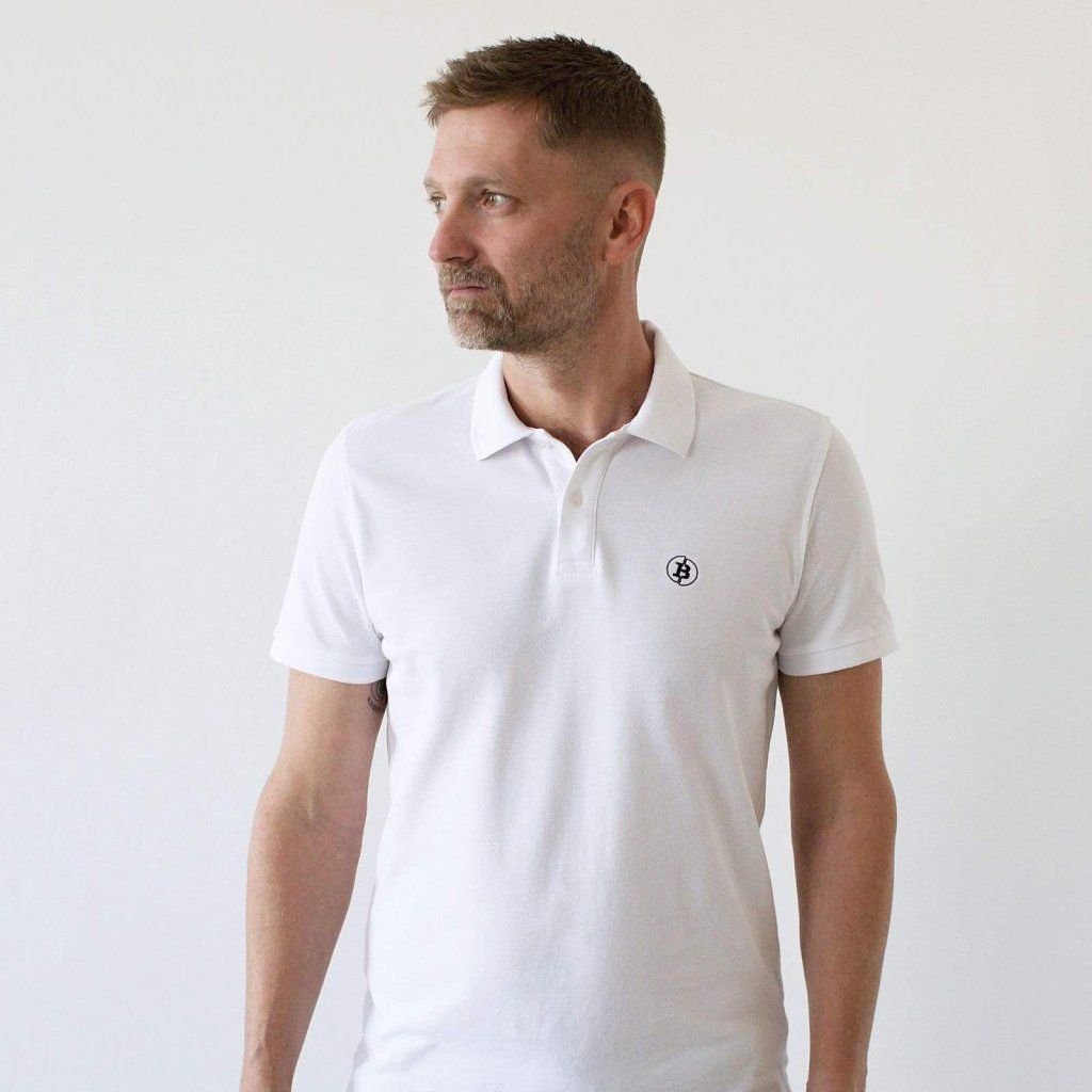 Block Polo T-Shirt - Weiß