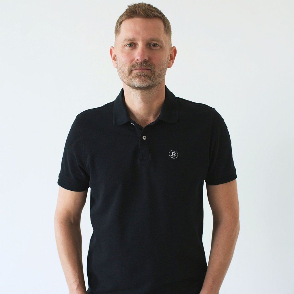 Block Polo T-Shirt - Schwarz