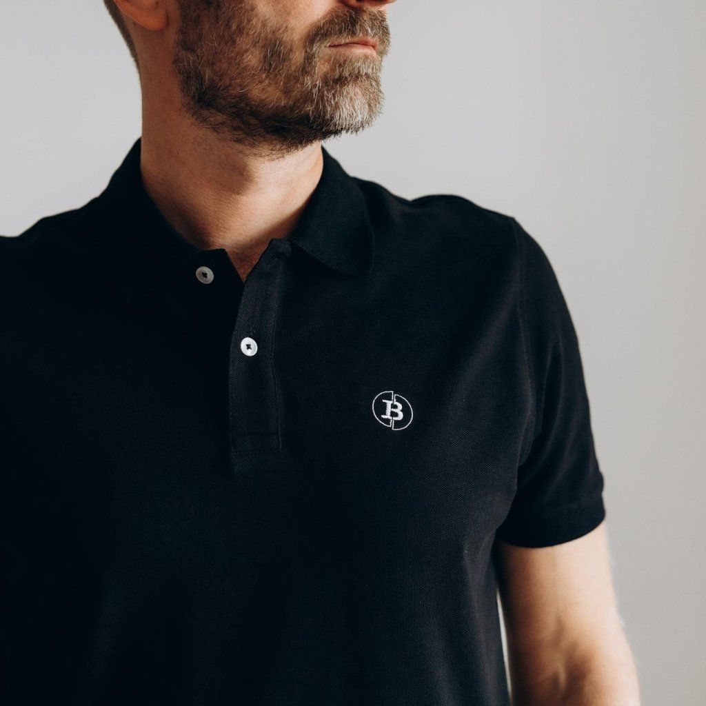 Block Polo T-Shirt - Schwarz